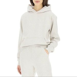 SPORTY AND RICH classic logo hoodie oatmeal